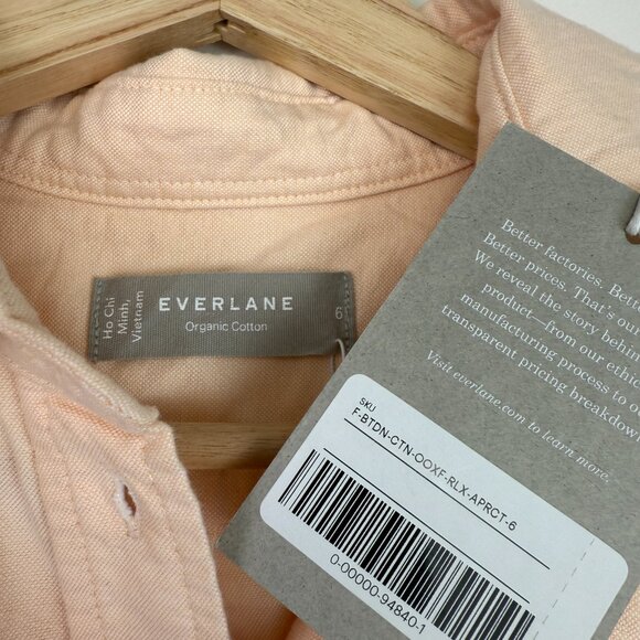 Everlane The Relaxed Oxford Organic Cotton Button Down Shirt Apricot Orange 6 - Picture 5 of 7